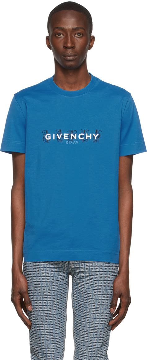 givenchy t shirt stars blue|givenchy graphic crewneck t shirt.